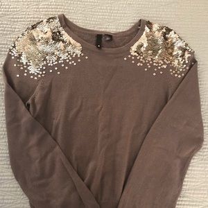 H&M Sequin shoulder sweater